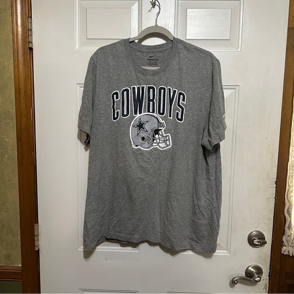 Nike Tee Dallas Cowboys Football Men's T-shirt Size XXL Helmet Gray - Picture 1 of 4